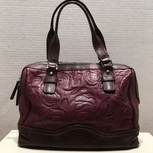 GIUDI Maroon & Brown Leather Satchel